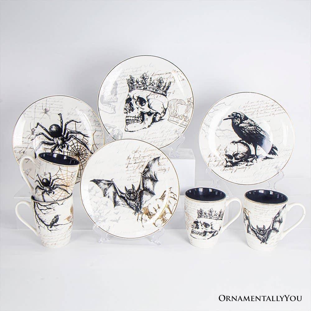 Gothic Elegance Set of 4 Plates with Real Gold Trim - McCabe's Costumes