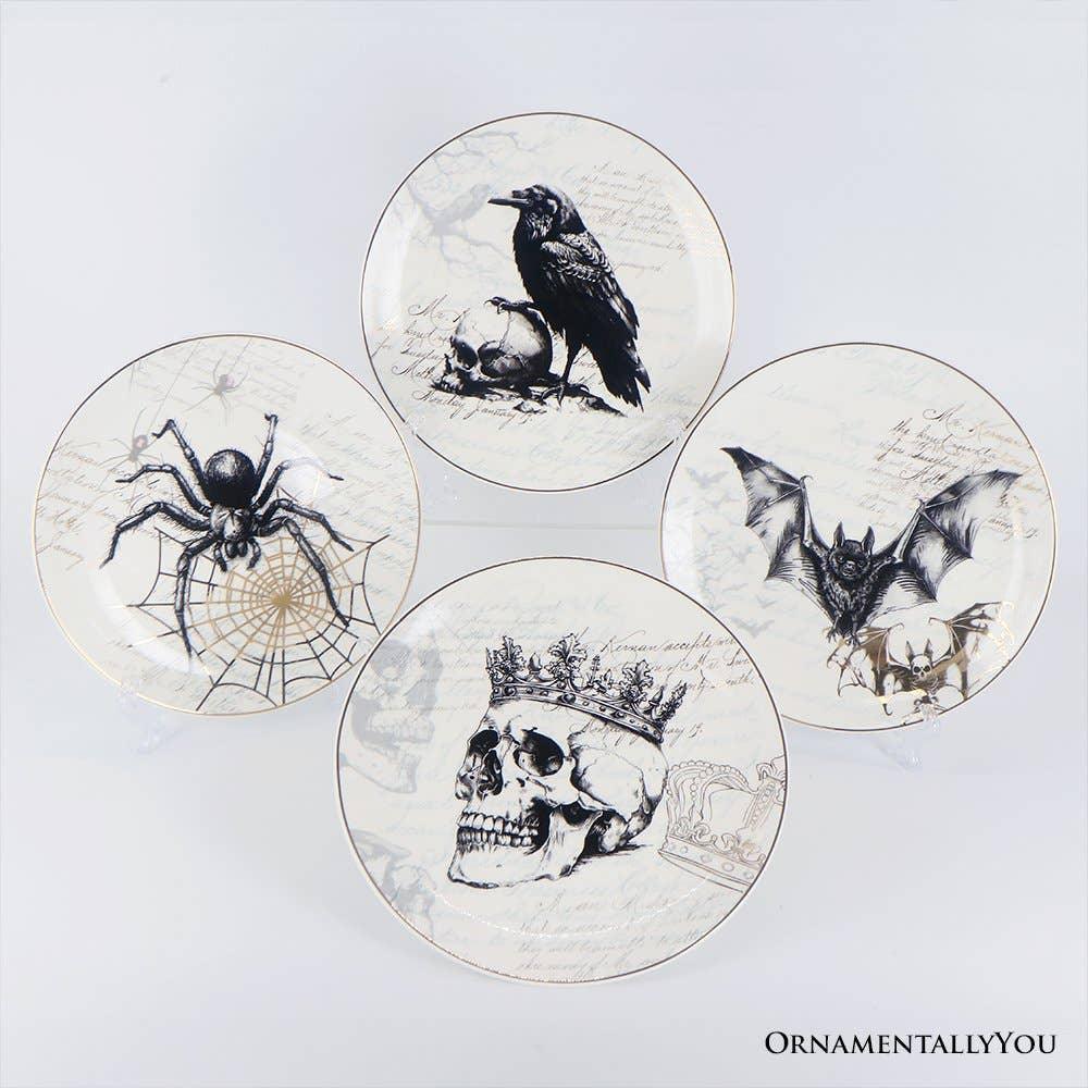 Gothic Elegance Set of 4 Plates with Real Gold Trim - McCabe's Costumes