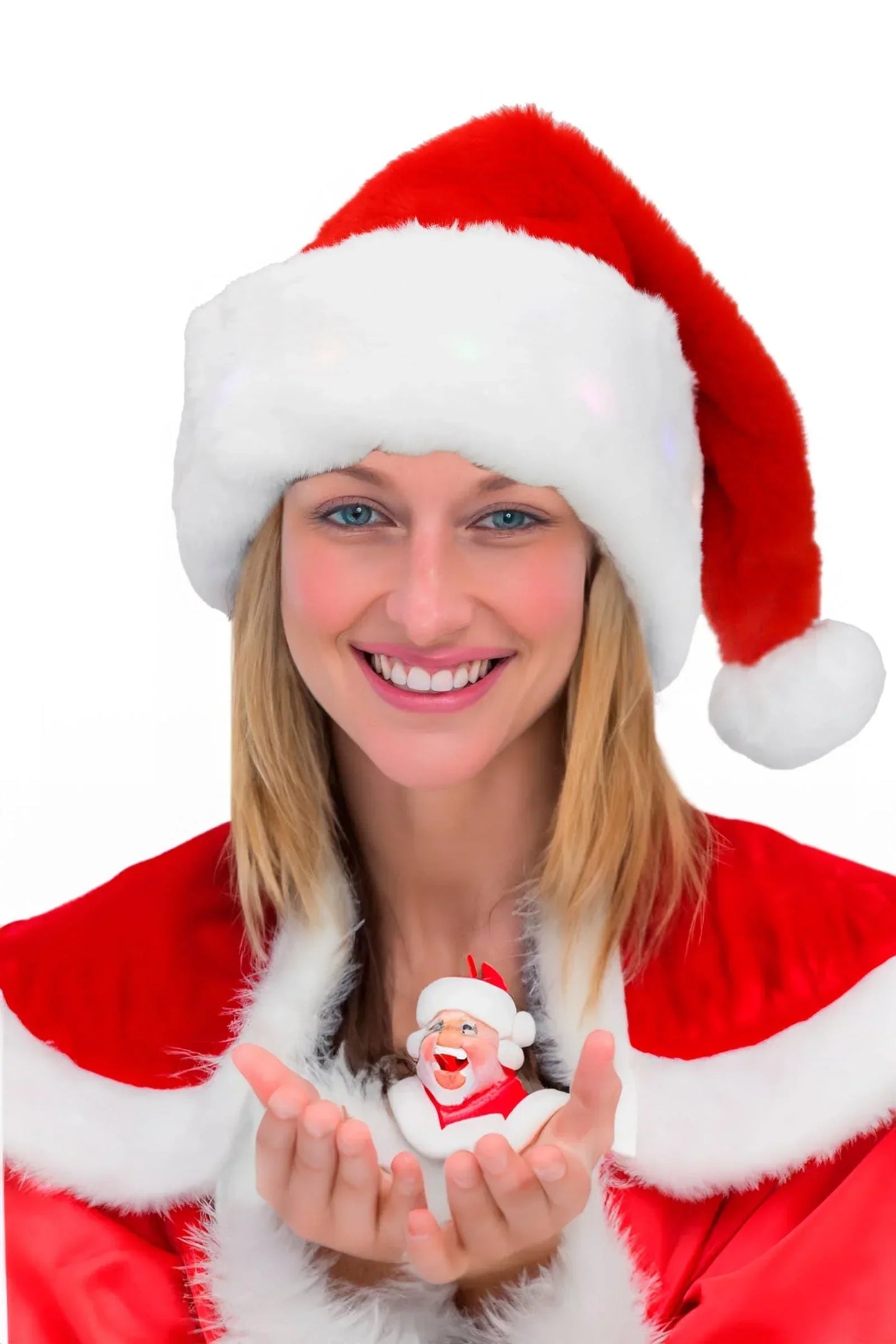 Classic LED Light-Up Thick Christmas Santa Hat - McCabe's Costumes