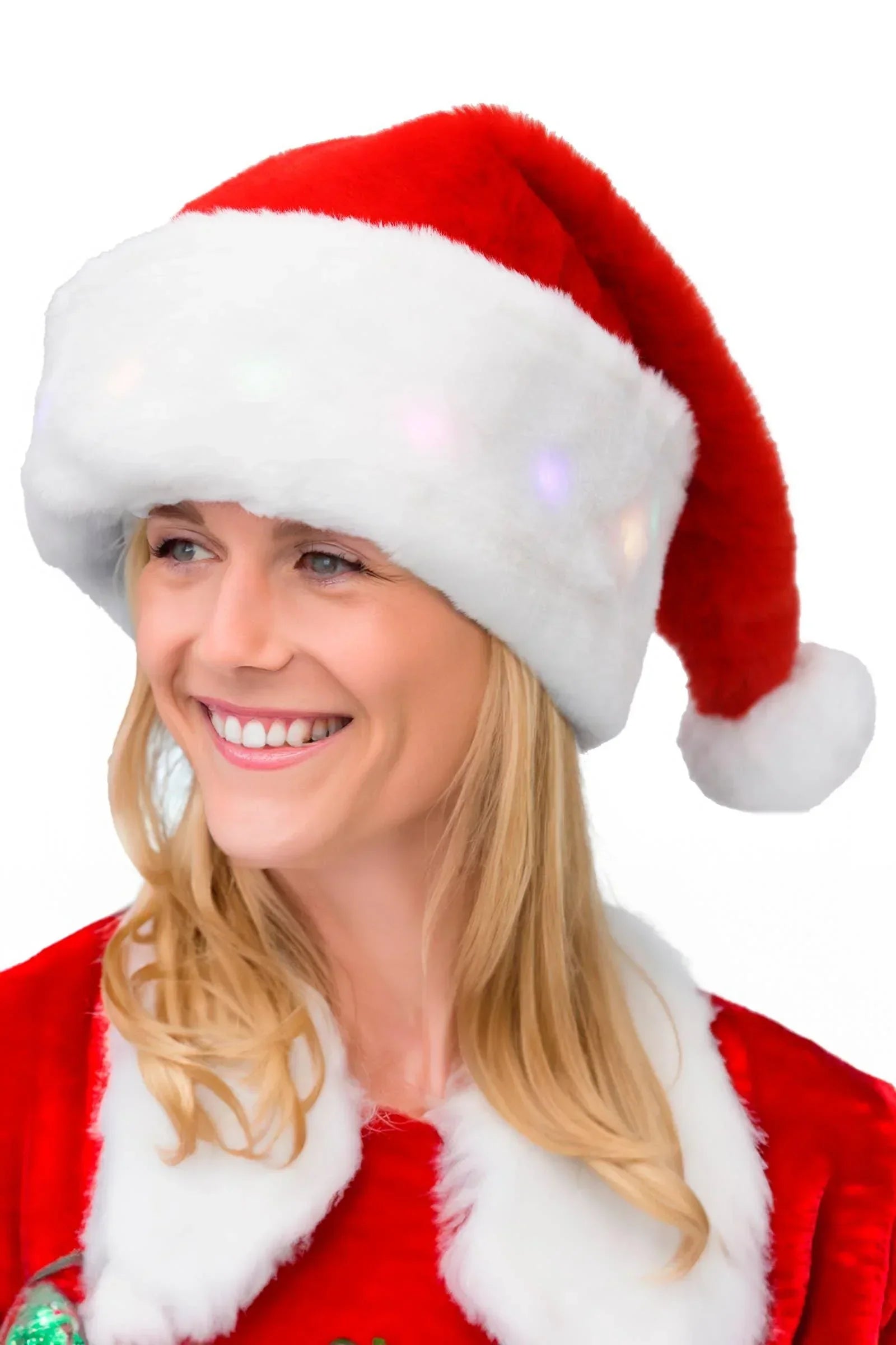 Classic LED Light-Up Thick Christmas Santa Hat - McCabe's Costumes