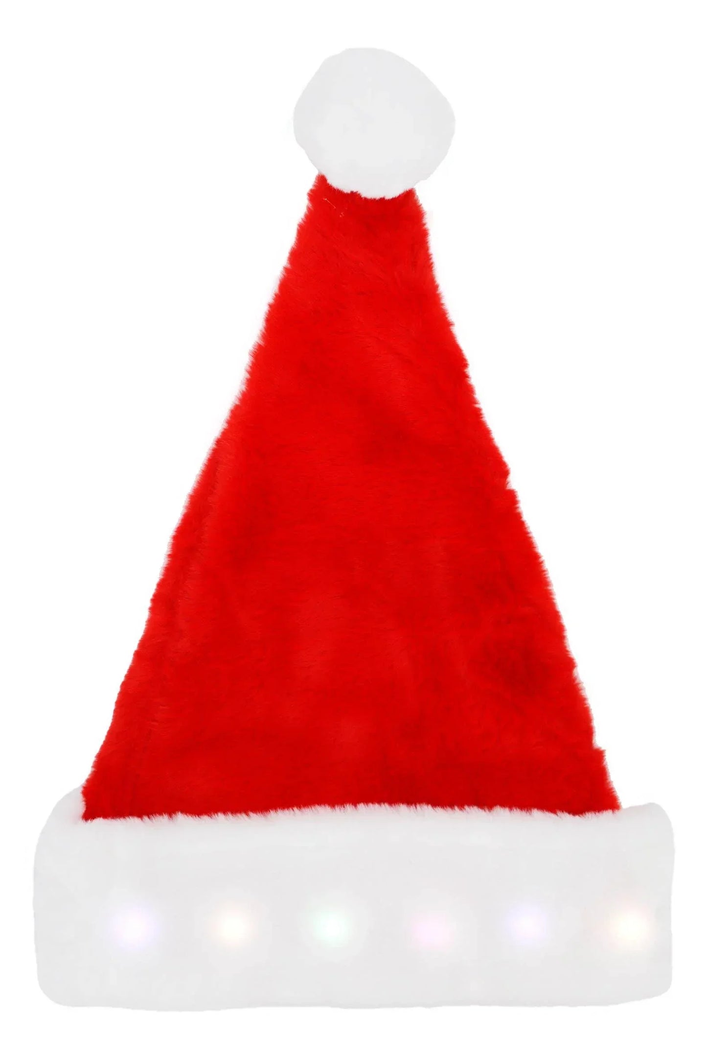 Classic LED Light-Up Thick Christmas Santa Hat - McCabe's Costumes