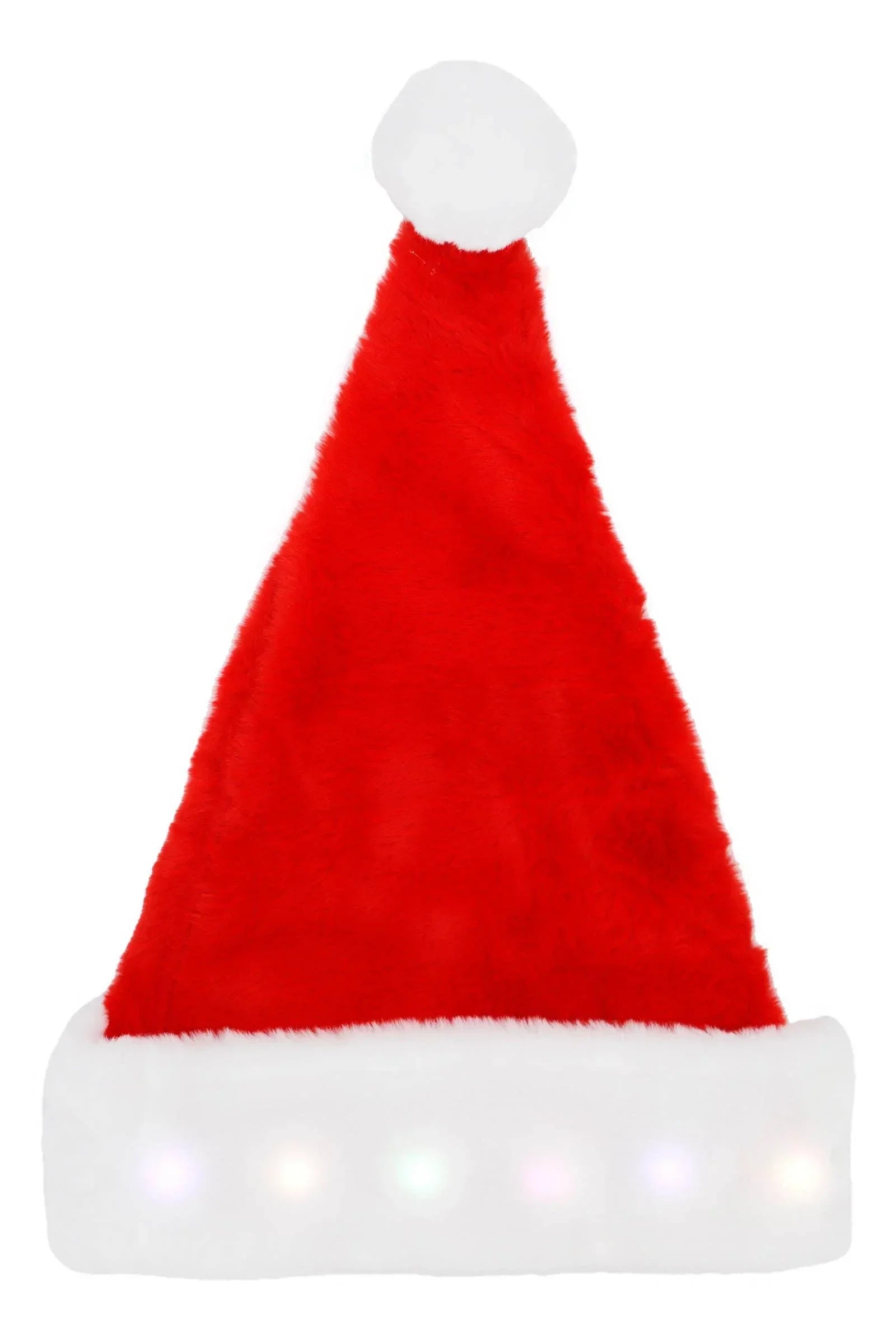 Classic LED Light-Up Thick Christmas Santa Hat - McCabe's Costumes