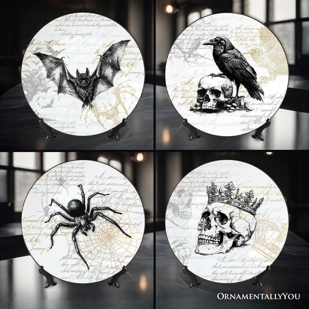 Gothic Elegance Set of 4 Plates with Real Gold Trim - McCabe's Costumes