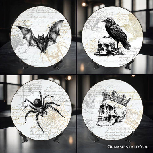 Gothic Elegance Set of 4 Plates with Real Gold Trim - McCabe's Costumes