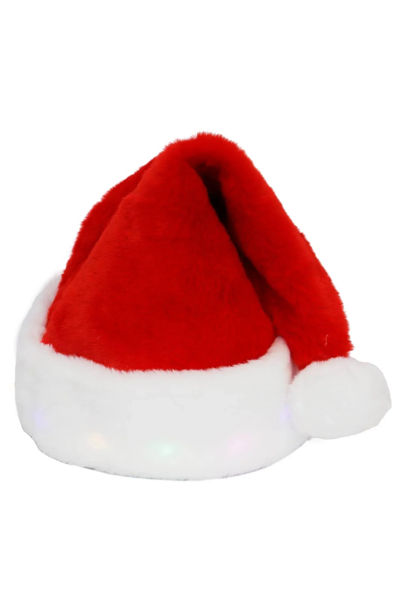 Classic LED Light-Up Thick Christmas Santa Hat - McCabe's Costumes