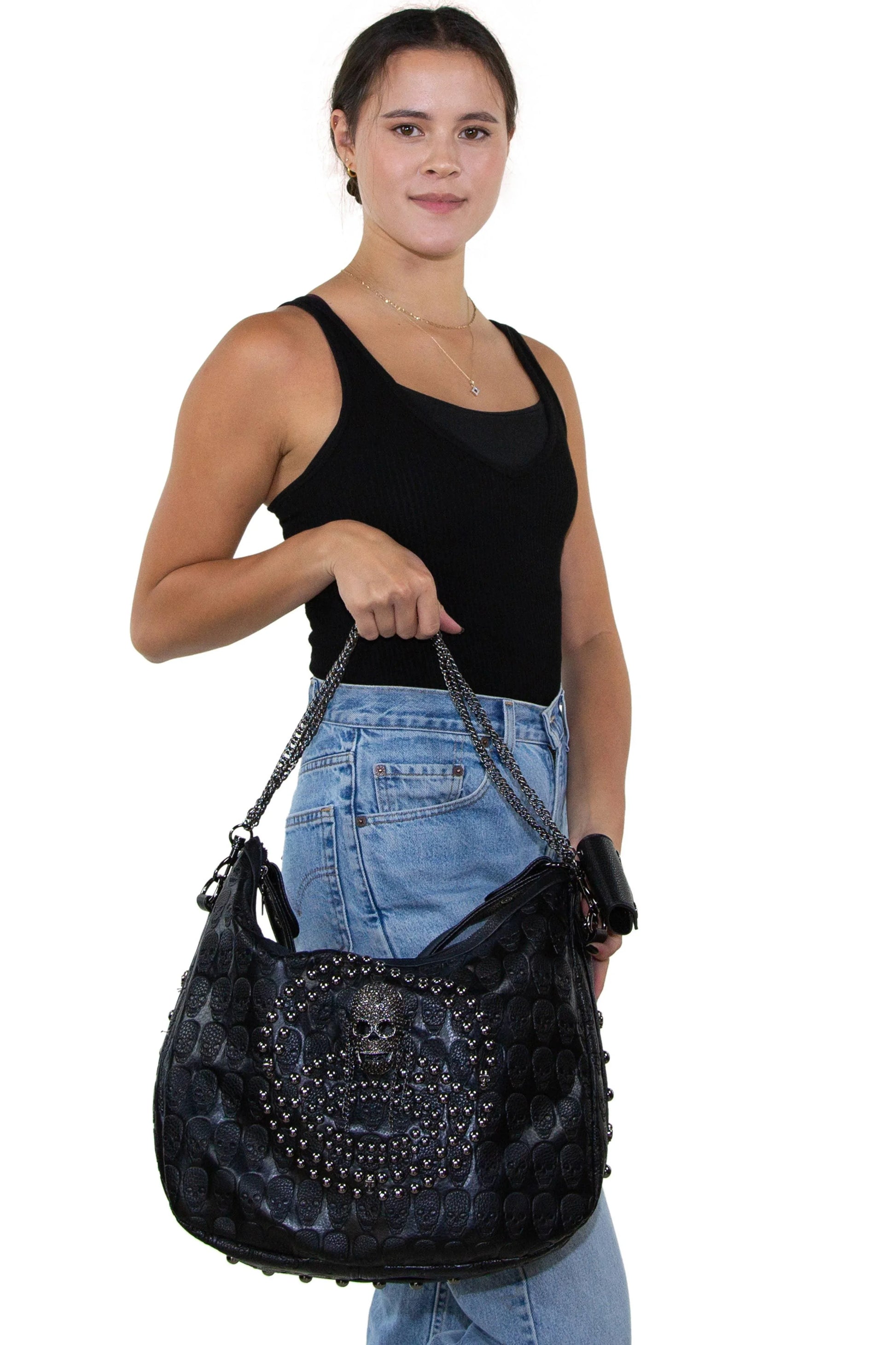 Studded Skull Hobo Bag - McCabe's Costumes