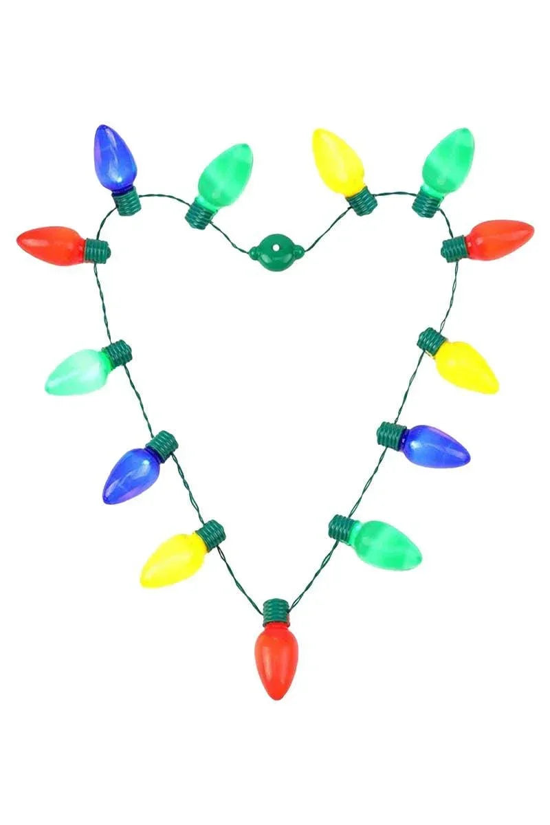 Christmas String Lights LED Light-Up Bulb Necklace - McCabe's Costumes
