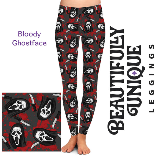 Bloody Ghostface (Semi-Exclusive) - High-quality Leggings - McCabe's Costumes