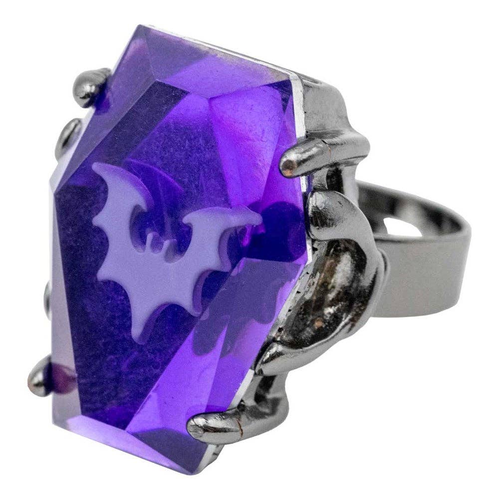 Elvira Coffin Jewel Purple Ring