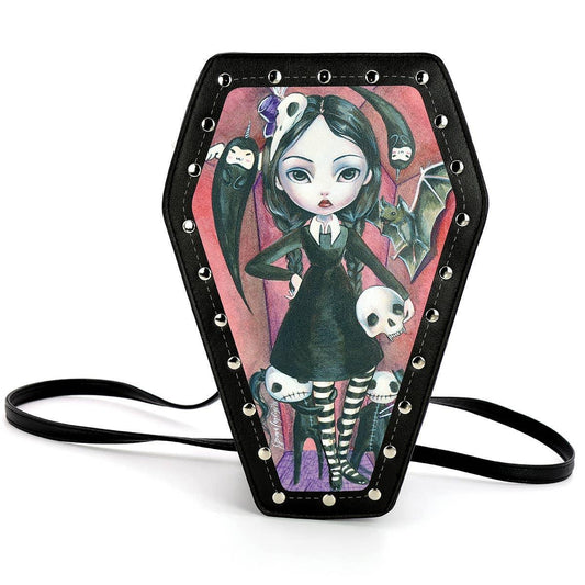 Coffin Girl Mini Backpack in Vinyl - McCabe's Costumes