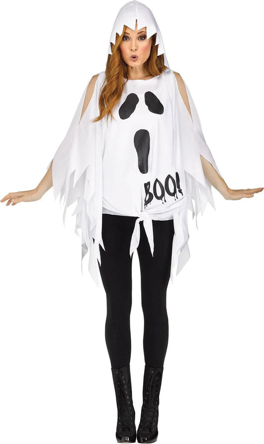 Adult Ghost Glitter Poncho - McCabe's Costumes