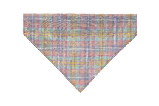Spring Plaid Pastel Slide On Pet Bandana, M/L - McCabe's Costumes